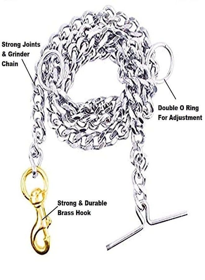 KsPups Heavy Weight Stainless Steel Long Chain Diamond Cut Leash with Brass Hook - Large Dog Chain Leash Heavy Duty (X-Large) - Image 3